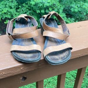 Teva brown leather wedge sandals